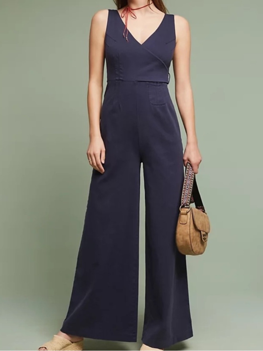 Anthropologie Chino Jumpsuit In Navy